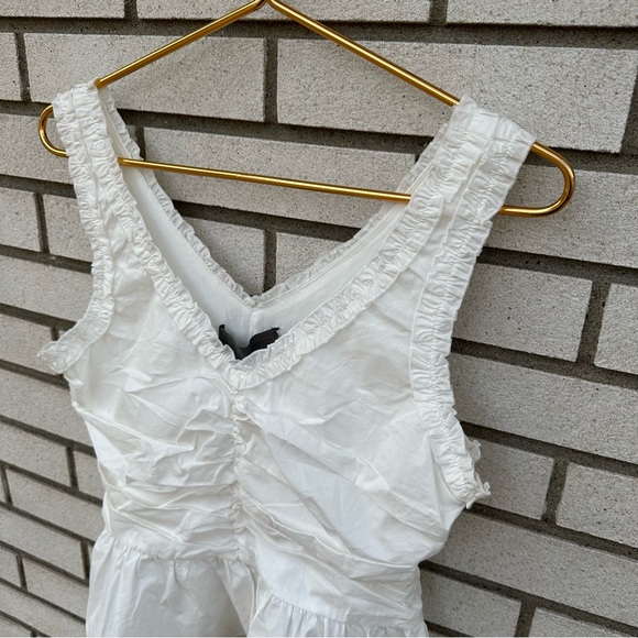 NWT Anthropologie Sunday in Brooklyn Ruffled Peplum White Tank - Picture 5 of 14